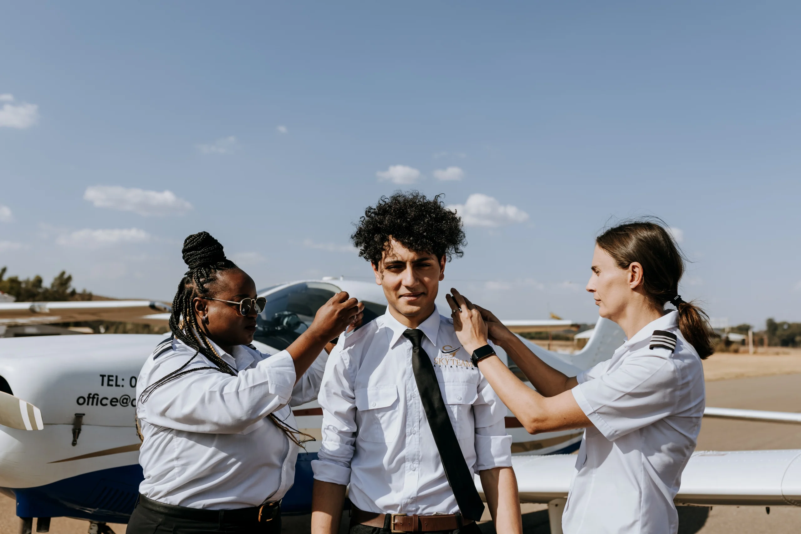 Student pilot during admissions briefing at SkyTeam