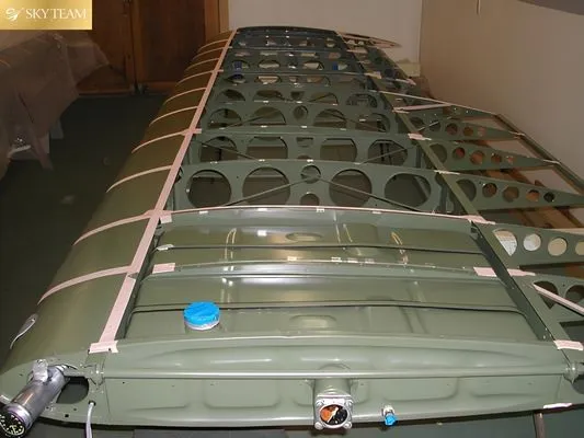 Picture of an aeroplane wing inside