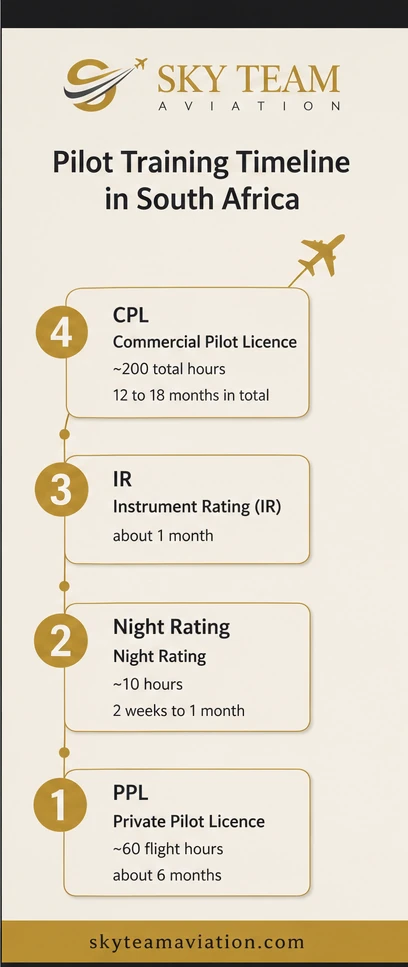 pilot training timeline in South Africa