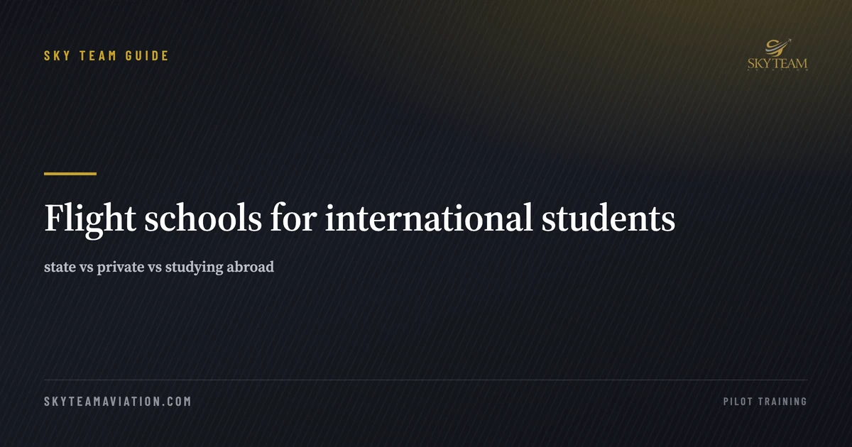 Flight schools for international students: state vs private vs studying abroad